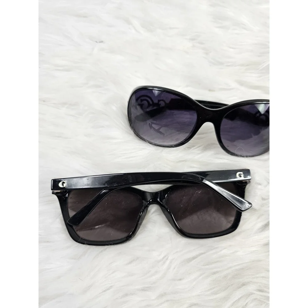 2 Original GUESS BLACK Sunglasses Plastic - Lightly Worn